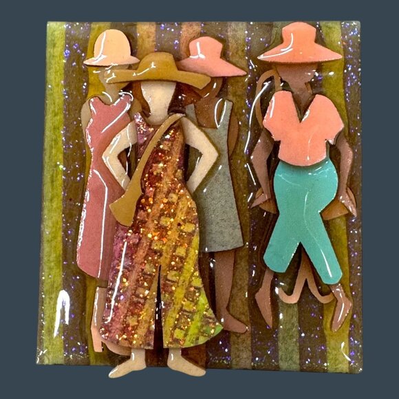 Lucinda Woman Pins Lot of 3 Set Collection Shopping Enamel Red Hat Society READ - Picture 3 of 10